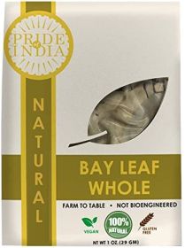 Pride Of India Natural Bay Leaf Whole- 1 oz (29 gm) Resealable Pouch- Certified Pure & Premium Quality Whole Spice - Best used in Soups, Meats, Fish