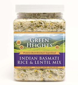 White Rice & Yellow Lentil Superfood Mix - 24 Ounce / 680 Grams Jar (15+ Servings) - Proudly Made in America - Healthy Nourishing Essentials by Green