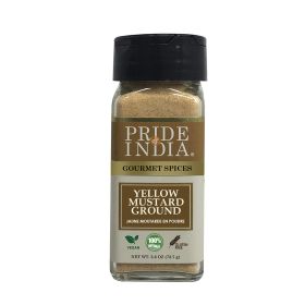 Pride of India – Yellow Mustard Ground – Gourmet Spice - Ideal for Pickles/Mustard Dressing/Sauces/ Hotdogs – Preservatives & Additives Free – Easy to (size: 1.8 oz)